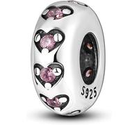 Pendentif en forme de cœur en argent sterling 925 avec inscription « I Love You » compatible avec les bracelets à breloques Pandora
