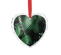 Pendentif en forme de cœur en cristal transparent vert en forme de peau de serpent - Décoration romantique à suspendre - Cadeau pour maison, fenêtre, voiture, fête de mariage