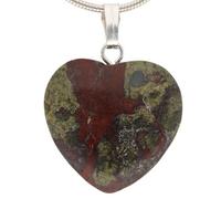 Pendentif en forme de cœur en jaspe sang de dragon en véritable pierre 2 cm