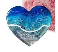 Pendentif en forme de cœur - Pierres en forme de cœur sur le thème de la mer, ornements décoratifs pour femme, commémoration, méditation, étudiante, lieu de travail, fête de naissance, Saint-Valentin