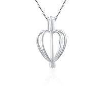 Pendentif en Forme De Cœur Simple en Argent Sterling 925, Médaillon De Perles, Cadeau d'anniversaire, De Noël, De Saint-Valentin for Femme, Fabrication De Colliers