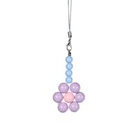 Pendentif en forme de fleur colorée - Chaîne de téléphone - Décoration - Petit cadeau pour femmes et filles - Perles colorées - Breloques de téléphone - Cordon doux pour femme