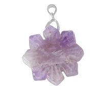 Pendentif en forme de flocon de neige avec pierres précieuses naturelles sur le thème de Noël pour femme, Moyen, Comme décrit, Comme décrit.