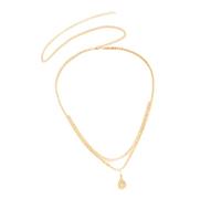 Pendentif en forme de goutte d'eau - Chaîne en cuivre réglable - Accessoire de corps pour les vacances à la plage - Style décontracté - Chaîne de taille en forme de goutte d'eau, taille unique, Comme