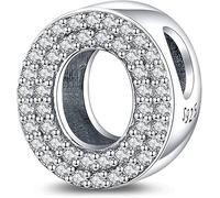 Pendentif en forme de lettre de l'alphabet de A à Z avec initiale et monogramme personnalisable, en argent sterling 925, compatible avec les bracelets à breloques Pandora Moments, 4mm Hole, Métal