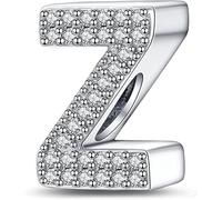 Pendentif en forme de lettre de l'alphabet de A à Z avec initiale et monogramme personnalisable, en argent sterling 925, compatible avec les bracelets à breloques Pandora Moments, 4mm Hole, Métal