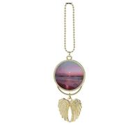 Pendentif en forme de lune violette à suspendre pour rétroviseur de voiture, en alliage de zinc, soulage la fatigue visuelle, porte-clés vintage, décoration à suspendre pour intérieur de voiture