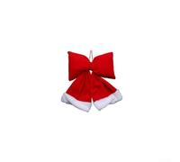 Pendentif en forme de nœud en velours rouge classique pour sapin de Noël et affichage saisonnier, fabriqué avec un matériau de flocage résistant (S)