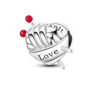 Pendentif en forme de pelote de laine avec inscription « I Love Knitting » en argent sterling 925 compatible avec les bracelets à breloques Pandora
