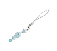 Pendentif en forme de petit poisson pour téléphone portable, porte-clés, sac à main, bleu, As detailed discription