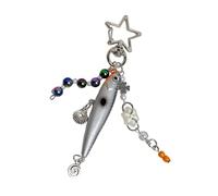 Pendentif en forme de poisson artificiel transparent avec effet de mouvement de queue naturelle, porte-clés créatif pour activités de plein air, フリーサイズ