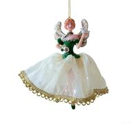 Pendentif en forme de poupée de ballet pour décoration de sapin de Noël avec motif ange, fabriqué en matériau ABS durable (A Gold Girl)
