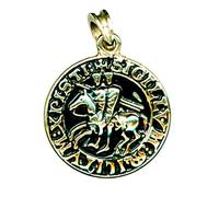 Pendentif en forme de sceau, les templiers en plaqué or 24 carats