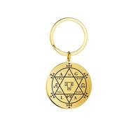 Pendentif en forme de sceau secret de Salomon - Sorcellerie - Hexagramme - Fortune - Amulette en acier inoxydable