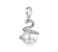 Pendentif en forme de serpent tournant porte-bonheur en argent sterling 925 compatible avec bracelet Pandora et collier pour femme