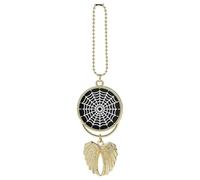 Pendentif en forme de toile d'araignée de 17 cm - Ornements en métal à suspendre pour rétroviseur de voiture, porte-clés double face, attrape-soleil, pour homme et femme