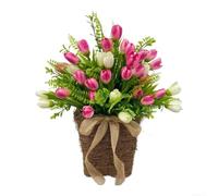 Pendentif en forme de tulipe artificielle - Tulipes en soie vibrantes pour centre de table de fête de mariage - Fleurs artificielles nécessitant peu d'entretien - 43,2 x 40,9 cm