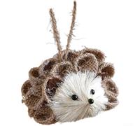 Pendentif en forme d'élan naturel pour décoration de fenêtre style hérisson | Construction en paille tissée, ton beige naturel, forme de cerf, design léger, utilisation suspendue à un arbre