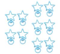 Pendentif en forme d'étoile à cinq points multi-usage en alliage - Couleurs assorties - Boucles à clip pour porte-clés - Étoile colorée - Fermoir mousqueton