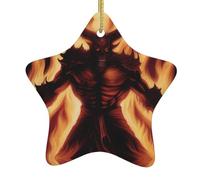 Pendentif en forme d'étoile à suspendre en céramique pour sapin de Noël DDCXZPP Demon Prints Maisons, centres commerciaux, supermarchés et magasins