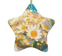 Pendentif en forme d'étoile à suspendre en céramique pour sapin de Noël DDCXZPP Little Daisy in The Flower Basket Prints Maisons, centres commerciaux, supermarchés et magasins