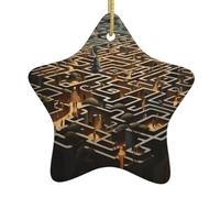 Pendentif en forme d'étoile à suspendre en céramique pour sapin de Noël Décoration de vacances Mélodie YYHHAOFA Labyrinthe Petit et exquis