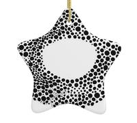 Pendentif en forme d'étoile à suspendre en céramique pour sapin de Noël - Décoration de vacances YYHHAOFA dynamique - Impression mélodie - Petit et exquis