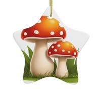 Pendentif en forme d'étoile à suspendre en céramique pour sapin de Noël WHJSHOP Champignon à la recherche de maman Imprimés petits et exquis