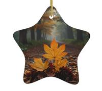 Pendentif en forme d'étoile à suspendre en céramique pour sapin de Noël WHJSHOP La poésie de l'automne Imprimés Petit et exquis
