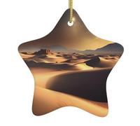 Pendentif en forme d'étoile à suspendre en céramique pour sapin de Noël WHJSHOP Sahara Desert Prints Petit et exquis