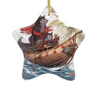 Pendentif en forme d'étoile en céramique à suspendre en forme de loups DDCXZPP dans les vagues, maisons, centres commerciaux, supermarchés et magasins