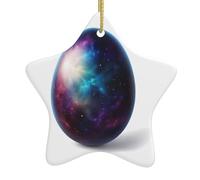 Pendentif en forme d'étoile en céramique à suspendre en forme de nébuleuse Yyhwhjde sur œufs de Pâques spécialement conçu pour les vacances 7,9 x 7,9 cm