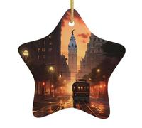 Pendentif en forme d'étoile en céramique à suspendre pour sapin de Noël WHJDPP Philadelphie, Pennsylvanie, petite et exquise