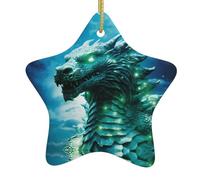 Pendentif en forme d'étoile en céramique à suspendre pour sapin de Noël YYHWHJDE étrange tête de bête facile à accrocher sur les arbres, les portes et les fenêtres