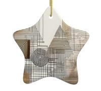 Pendentif en forme d'étoile en céramique à suspendre pour sapin de Noël Yyhwhjde Symboles mathématiques Design exquis 7,9 x 7,9 cm