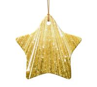 Pendentif en forme d'étoile en céramique pour sapin de Noël - Décoration de Noël à suspendre - Décoration de Noël d'intérieur - Cadeaux de fête