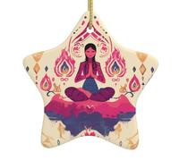 Pendentif en forme d'étoile en céramique pour sapin de Noël UDFKGLP Yoga méditation Maisons, centres commerciaux, supermarchés et magasins
