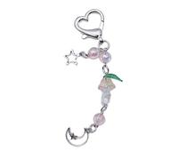 Pendentif en forme d'étoile et fleur à suspendre pour téléphone portable Y2K - Pour filles et femmes - Porte-clés pour clés - Chaîne à breloques avec nœud papillon, Boucle d'amour 1, B