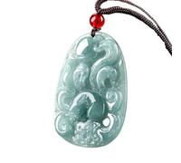 Pendentif en jade authentique avec renard d'eau bleu immortel bijoux fleur de pêcher bijoux homme et femme collier jade