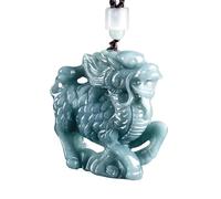 Pendentif en jadéite naturelle bleu d'eau tridimensionnelle licorne glacée jade glacé hommes et femmes modèles bijoux collier jade