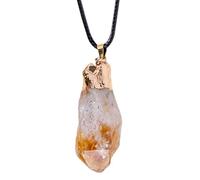 Pendentif en jaune brut, bijou en pierre naturelle | Pendentif en fait à la main avec texture rugueuse pour homme et utilisation à la maison, collier élégant à porter pour un Moo