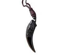 Pendentif en obsidienne | Pendentif en noir avec cordon - Bijoux en pierre précieuse naturelle pour la des chakras de radiesthésie, Refer to description, Unisexe