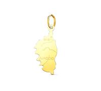 Pendentif en or 18 carats, silhouette de l'île de Corse (22,5 mm), finition polie.