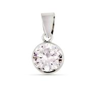 Pendentif en or blanc 9 carats avec chaton de 7 mm et zircone
