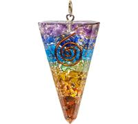 Pendentif en orgonite conique multicolore -- 5 cm