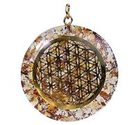 Pendentif en orgonite Fleur de vie Citrine -- 4 cm