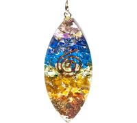 Pendentif en orgonite ovale multicolore -- 5 cm