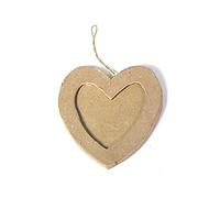Pendentif en Papier mâché Porte-Traits cœur 9 x 9 cm 3 mm.