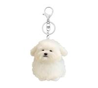 Pendentif en peluche - Porte-clés en peluche de 12 cm | Porte-clés avec figurine de chiot en peluche à collectionner, souvenir, accessoire mignon, cadeau pour l'école, les voyages, les trajets, le sac