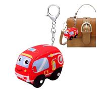 Pendentif en peluche, porte-clés en peluche pour camion de pompier, jouet éducatif doux pour portefeuille, enfants, tout-petits, chambre à coucher, maison, lits pour enfants, en plein air, rouge x